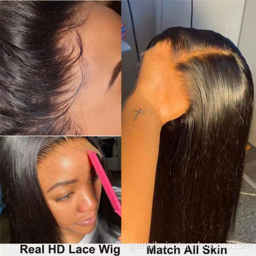 Raw Virgin Brazilian Human Hair Wig Cheap Straight Hd Full Lace Front Wig Natural Hair 13x4 13x6 Transparent Lace Frontal Wig